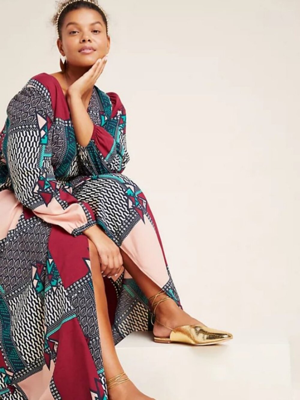 NWT Anthropologie Porridge Virginia Wrap Maxi Dress 10